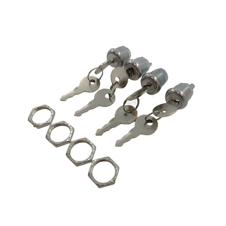 4 x Pack Truck Tool Box Replacement Lock & Keys With Cylinder Nut Fit For Flush Folding T Handle Toolbox - Machter