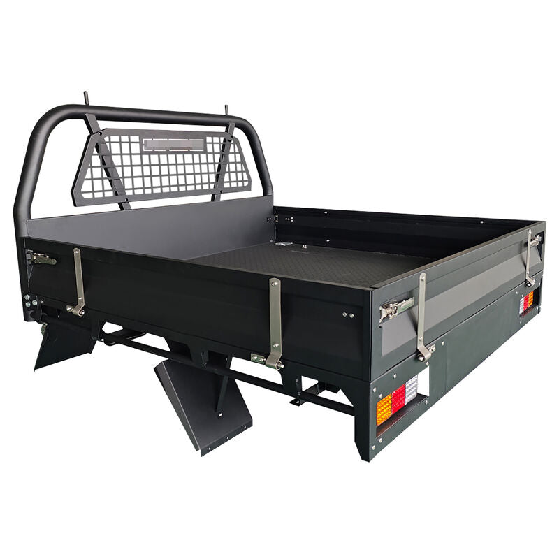 Black Powder Coated Heavy Duty Steel Flat Tray for Dual Cab Ute TRAY-001 - Machter