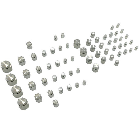 128 Pieces 37Â°JIC and ORFS Hydraulic Cap And Plug Kit Hose Tube And Pipe Fitting Set - Machter