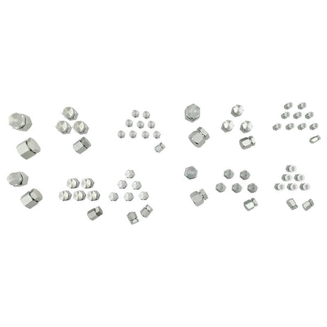 128 Pieces 37Â°JIC and ORFS Hydraulic Cap And Plug Kit Hose Tube And Pipe Fitting Set - Machter