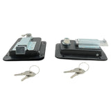 2 x Large Paddle Handle Lock Latch Pair Black Powdercoated Caravan Truck Toolbox TTL-003-2PCS - Machter