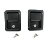2 x Large Paddle Handle Lock Latch Pair Black Powdercoated Caravan Truck Toolbox TTL-003-2PCS - Machter
