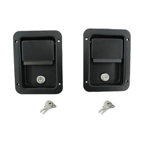 2 x Large Paddle Handle Lock Latch Pair Black Powdercoated Caravan Truck Toolbox TTL-003-2PCS - Machter