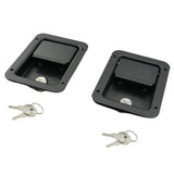 2 x Large Paddle Handle Lock Latch Pair Black Powdercoated Caravan Truck Toolbox TTL-003-2PCS - Machter