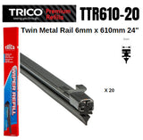 Premium Refill Twin Metal Rail 6MM X 610MM 24" (Pack OF 20) TTR610-20 - Trico | Universal Auto Spares