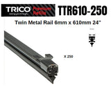 Premium Refill Twin Metal Rail 6MM X 610MM 24" (Pack OF 250) TTR610-250 - Trico | Universal Auto Spares