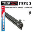 Premium Refill Twin Metal Rail 8MM X 710MM 28" (Pair) TTR710-2 - Trico | Universal Auto Spares