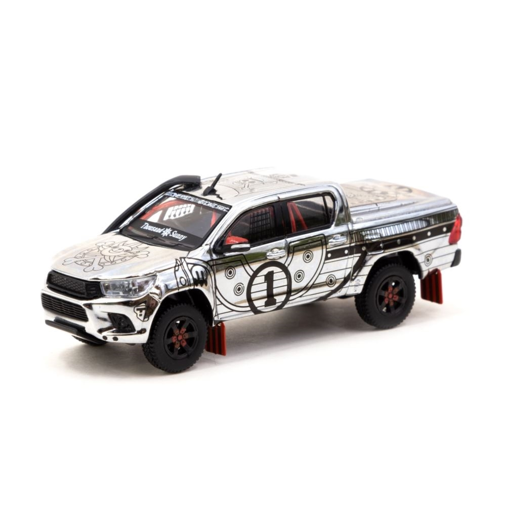 Toyota Hilux Thousand Sunny with Metal Oil Can Diecast Model Car 1:64 Scale (Approx. 7cm) Collectible | Universal Auto Spares