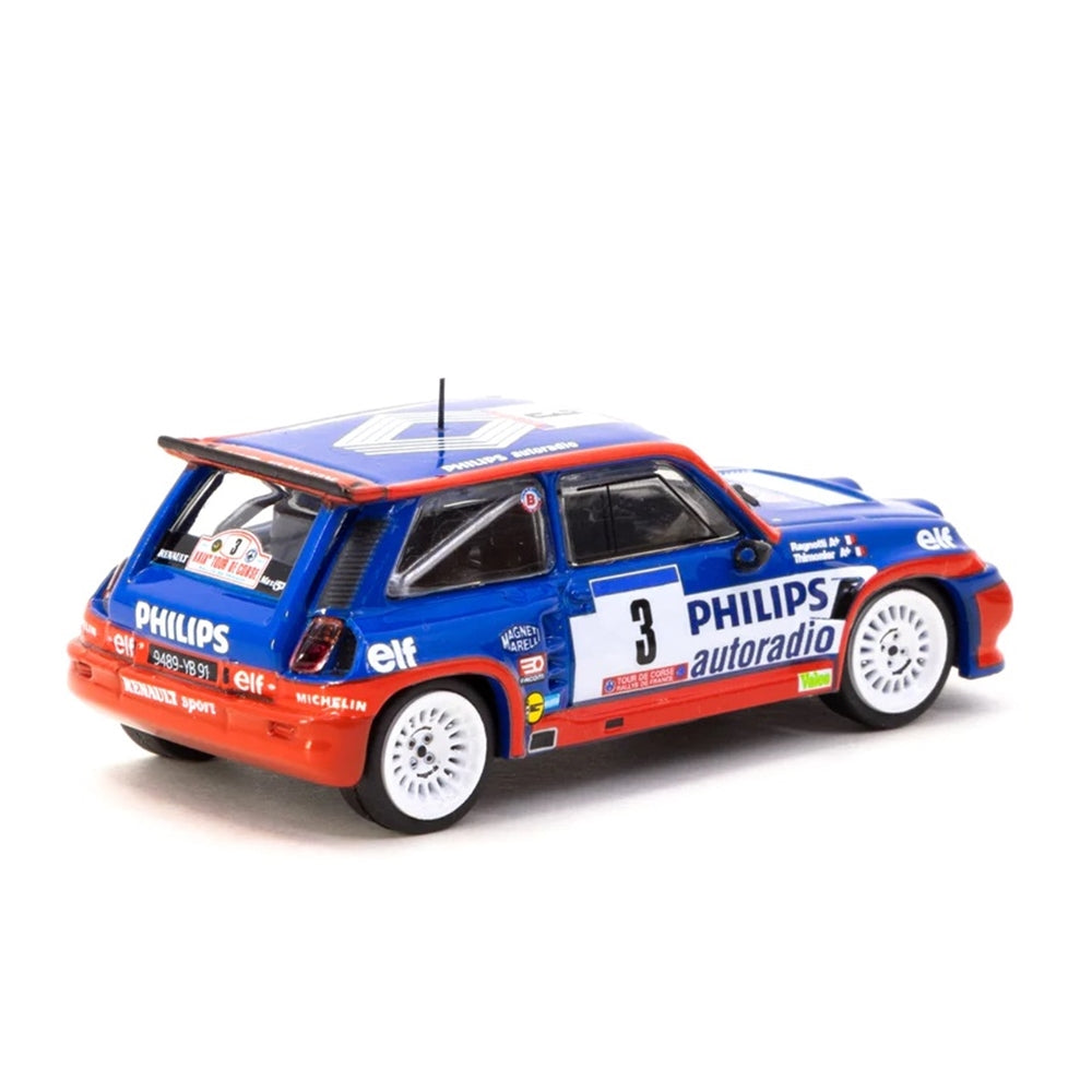 1985 Renault 5 Maxi Turbo Tour de Corse Rallye de France Winner Jean Ragnotti / Pierre Thimonier Diecast Model Car 1:64 Scale (Approx. 7cm) Collectible | Universal Auto Spares
