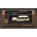 Datsun Bluebird (510) Wagon White High-End Resin with Display Case Diecast Model Car 1:64 Scale (Approx. 7cm) Collectible | Universal Auto Spares
