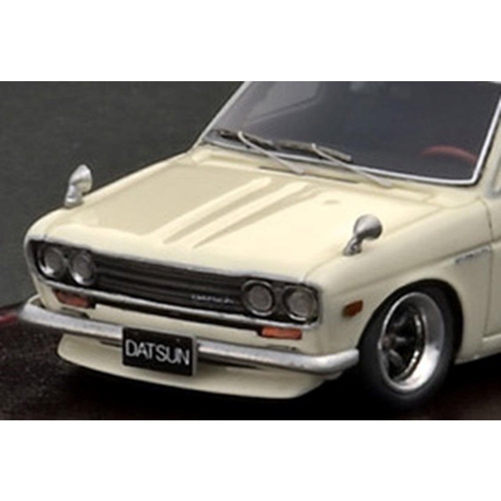 Datsun Bluebird (510) Wagon White High-End Resin with Display Case Diecast Model Car 1:64 Scale (Approx. 7cm) Collectible | Universal Auto Spares