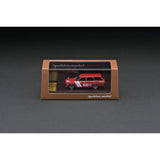 Datsun Bluebird (510) Wagon Red High-End Resin with Acrylic Display Case Diecast Model Car 1:64 Scale (Approx. 7cm) Collectible | Universal Auto Spares