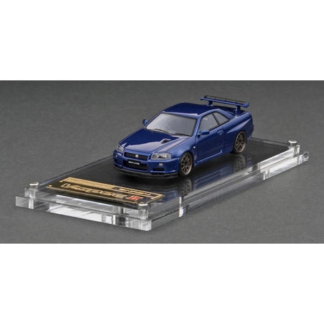 Nissan Skyline GT-R V-Spec II (R34) Bayside Blue Resin Diecast Model Car 1:64 Scale (Approx. 7cm) Collectible | Universal Auto Spares