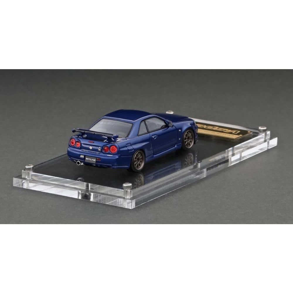 Nissan Skyline GT-R V-Spec II (R34) Bayside Blue Resin Diecast Model Car 1:64 Scale (Approx. 7cm) Collectible | Universal Auto Spares