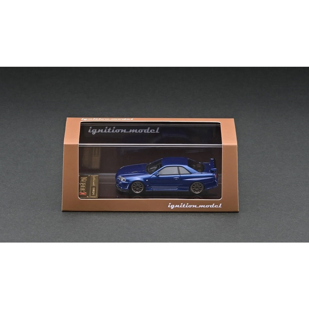 Nissan Skyline GT-R V-Spec II (R34) Bayside Blue Resin Diecast Model Car 1:64 Scale (Approx. 7cm) Collectible | Universal Auto Spares