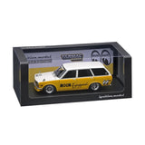 Datsun Bluebird (510) Wagon Yellow/White Resin Diecast Model Car 1:18 Scale (Approx. 25cm) Collectible | Universal Auto Spares