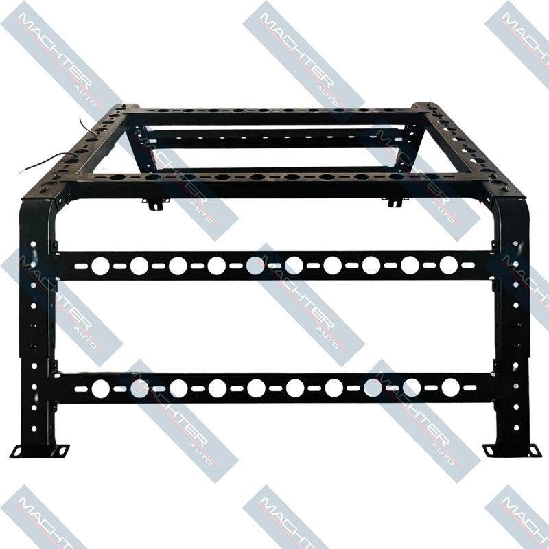 Black Powdercoated Steel Universal Ute Tub Rack Roof Rack Fit For Dmax Hilux With LED URACK-003 - Machter