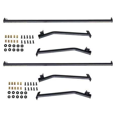 2 Pieces Front & Rear Black Steel Adjustable UTE Tub Ladder Rack Roll Bar - Machter