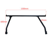 2 Pcs Front & Rear Black Steel Adjustable UTE Tub Ladder Rack Roll Bar URACK-004 - Machter