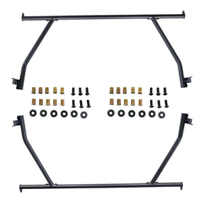 2 Pcs Front & Rear Black Steel Adjustable UTE Tub Ladder Rack Roll Bar URACK-004 - Machter