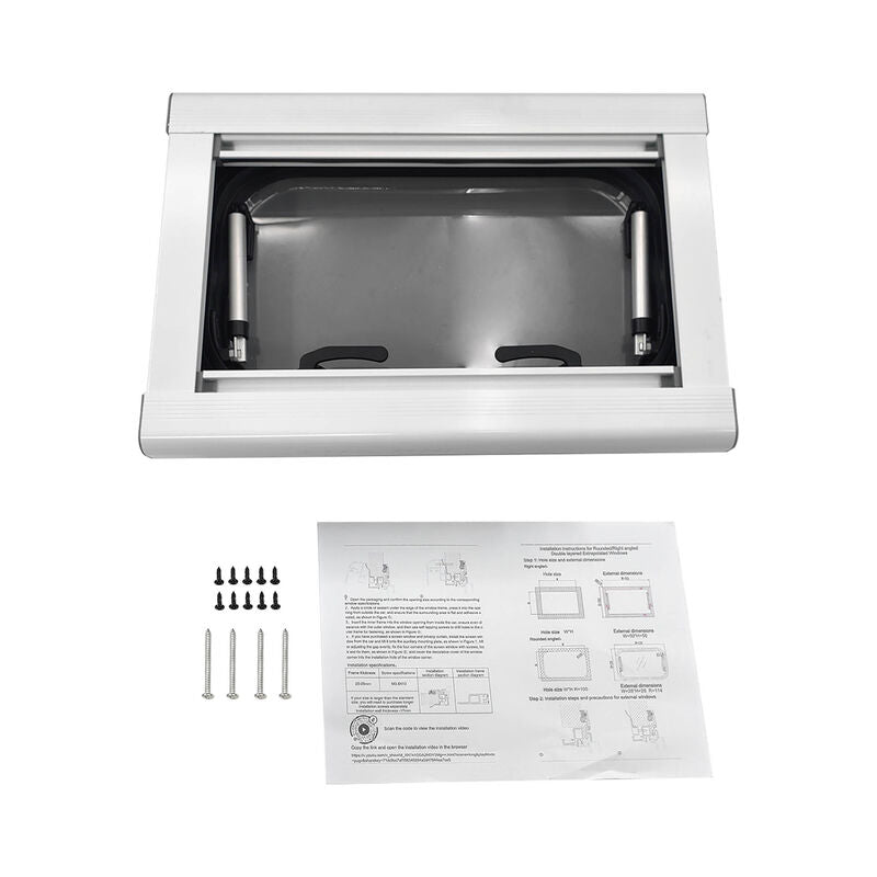 RV Caravan Push Out Flat Window Rounded Corner 350x500mm Fit For RVs Campers Mobile Homes UTEW-007 - Machter