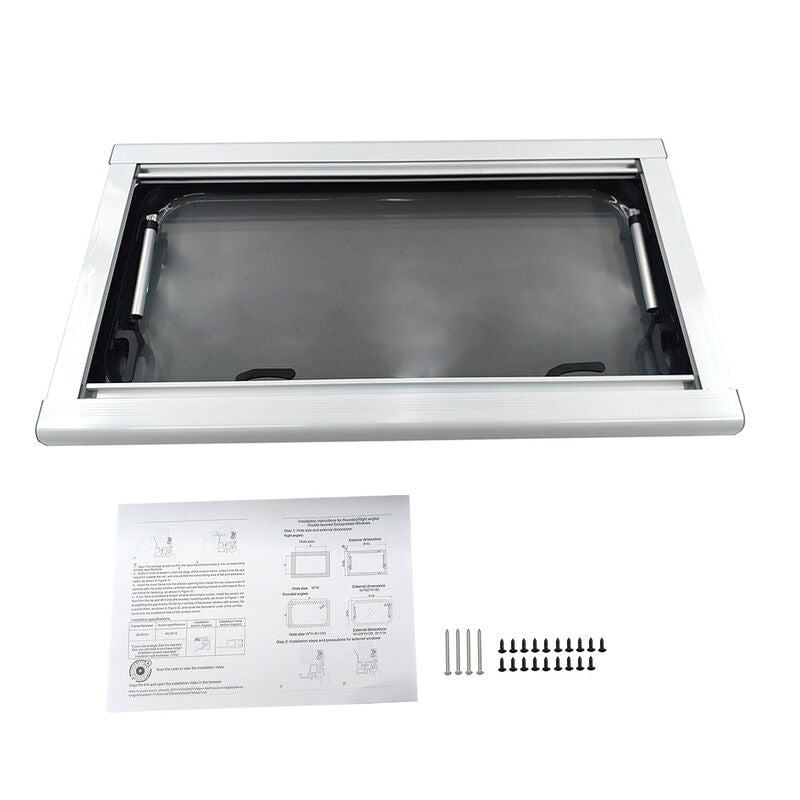 450mm x 900mm RV Caravan Push Out Flat Window Locking Handle & Strut Attachment UTEW-008 - Machter