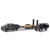 2018 Ford F-150 Yellowstone Montana Livestock Association with 1992 Ford Bronco Hitch n Tow Series 11 Diecast Model Car 1:64 Scale (Approx. 7cm) Collectible | Universal Auto Spares