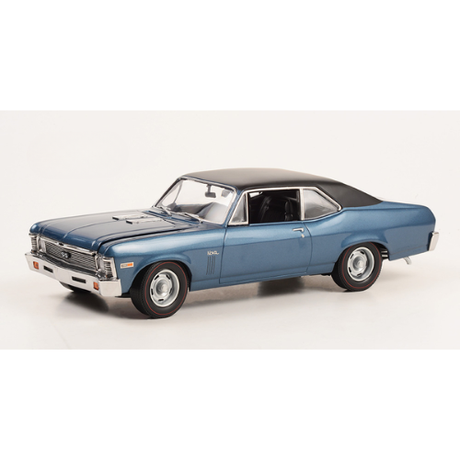 1969 Chevrolet Nova The Mod Squad Blue with Black Vinyl Top Diecast Model Car 1:18 Scale (Approx. 25cm) Collectible | Universal Auto Spares