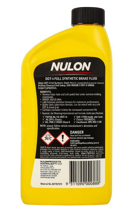 Dot 4 Full Synthetic Brake Fluid - Nulon