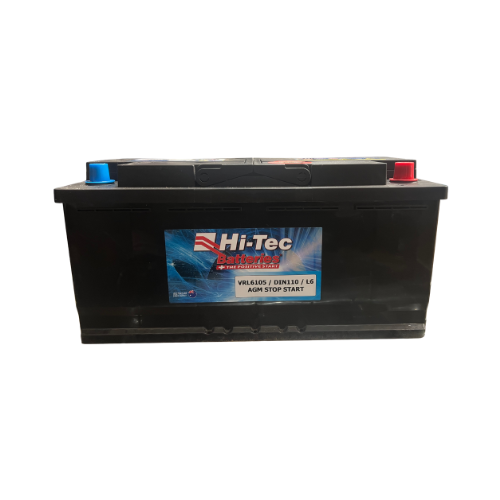 Car Battery VRL6105/DIN110/L6 AGM STOP START 12V - 900CCA 201RC - 109AH - Hi-Tec Batteries