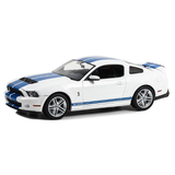 GreenLight 2011 Ford Shelby GT500 Performance White with Blue Grabber Stripes Diecast Model Car 1:18 Scale (Approx. 25cm) Collectible | Universal Auto Spares