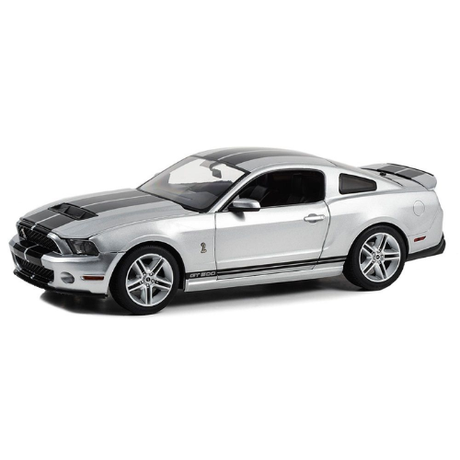 2011 Ford Shelby GT500 Silver with Black Stripes Diecast Model Car 1:18 Scale (Approx. 25cm) Collectible | Universal Auto Spares