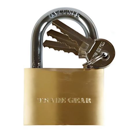 Brass Padlock with 3 keys 30-60mm - Trade Gear