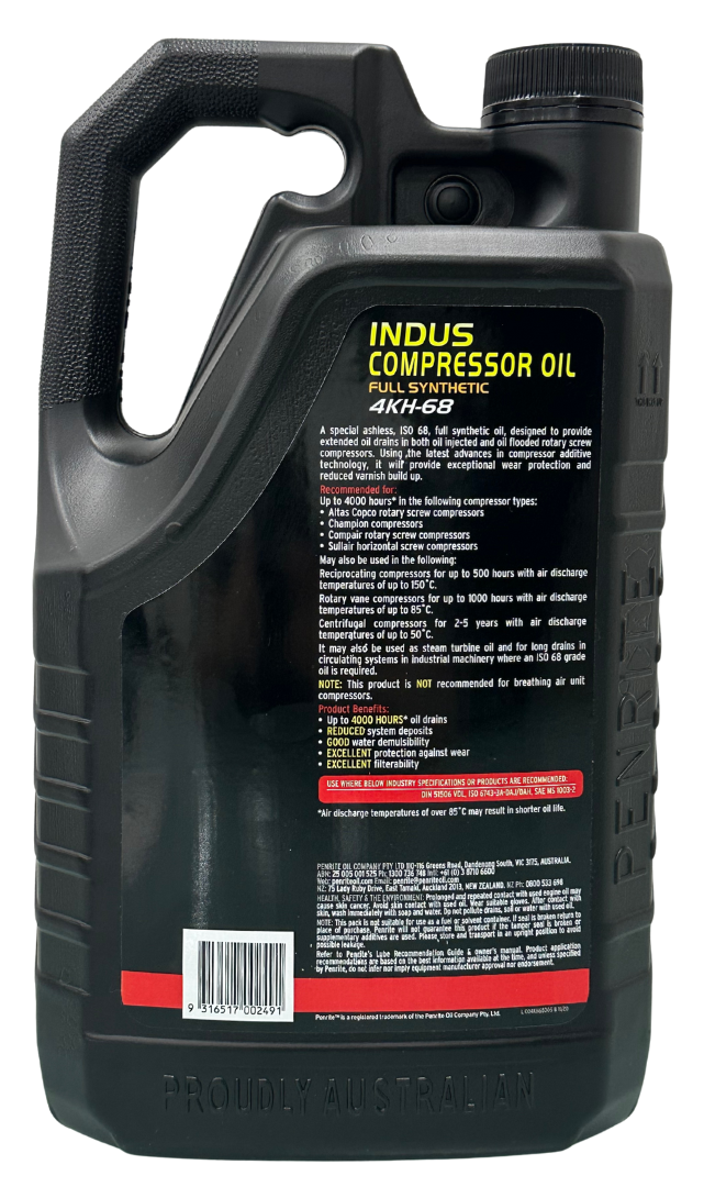 Indus 4KH-68 Compressor Oil Full Synthetic C04KH68005 - Penrite