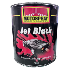 Jet Black Acrylic Top Coat Lacquer 4L - Motospray
