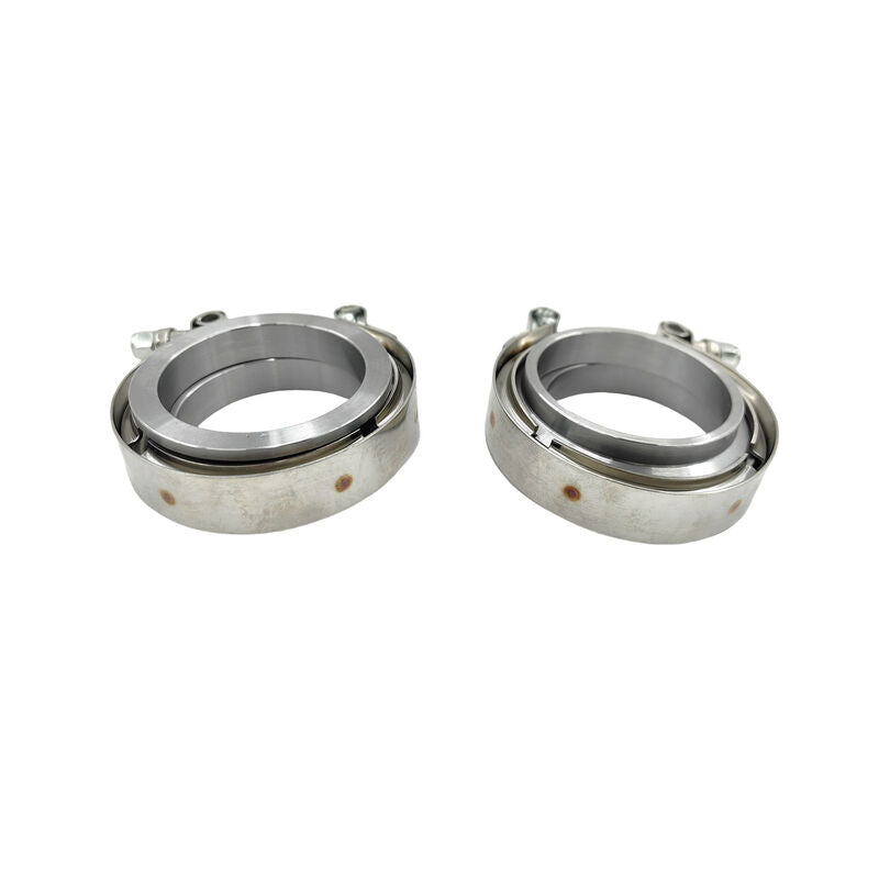 2 x 2.25" Inch V-Band Clamps 304 Stainless Steel Flange Exhaust Pipe - Machter