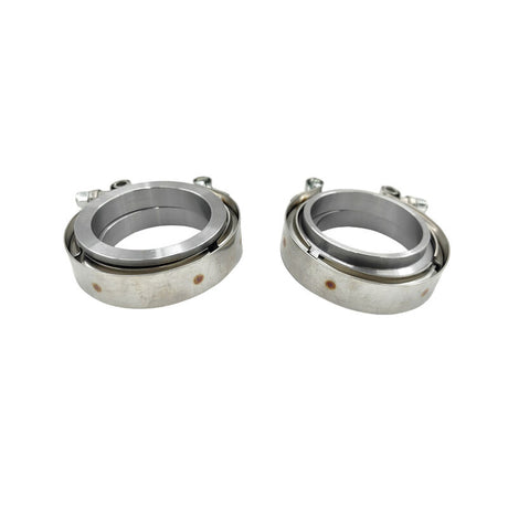 2 x 2.25" Inch V-Band Clamps 304 Stainless Steel Flange Exhaust Pipe - Machter