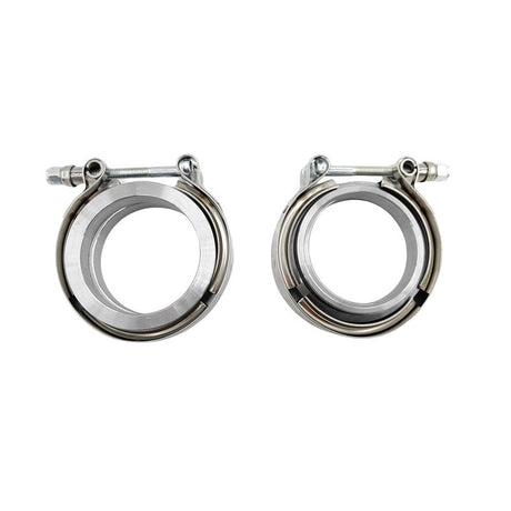 2 x 2.25" Inch V-Band Clamps 304 Stainless Steel Flange Exhaust Pipe - Machter