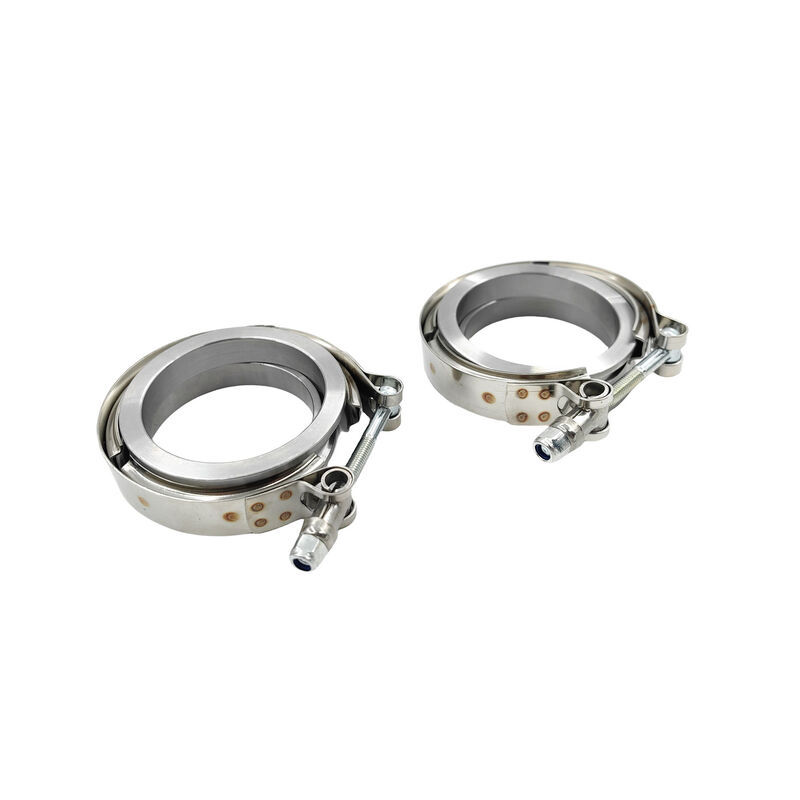 Pair 2.5" Inch V-Band Clamps Flange Kit 304 Stainless Steel Exhaust Pipe - Machter