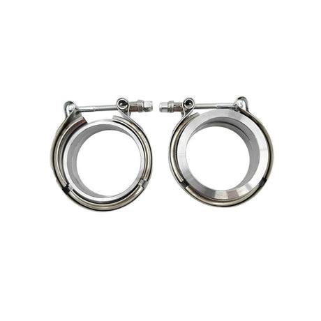 Pair 2.5" Inch V-Band Clamps Flange Kit 304 Stainless Steel Exhaust Pipe VBCM-250-2PCS - Machter