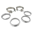 Pair 2.5" Inch V-Band Clamps Flange Kit 304 Stainless Steel Exhaust Pipe VBCM-250-2PCS - Machter