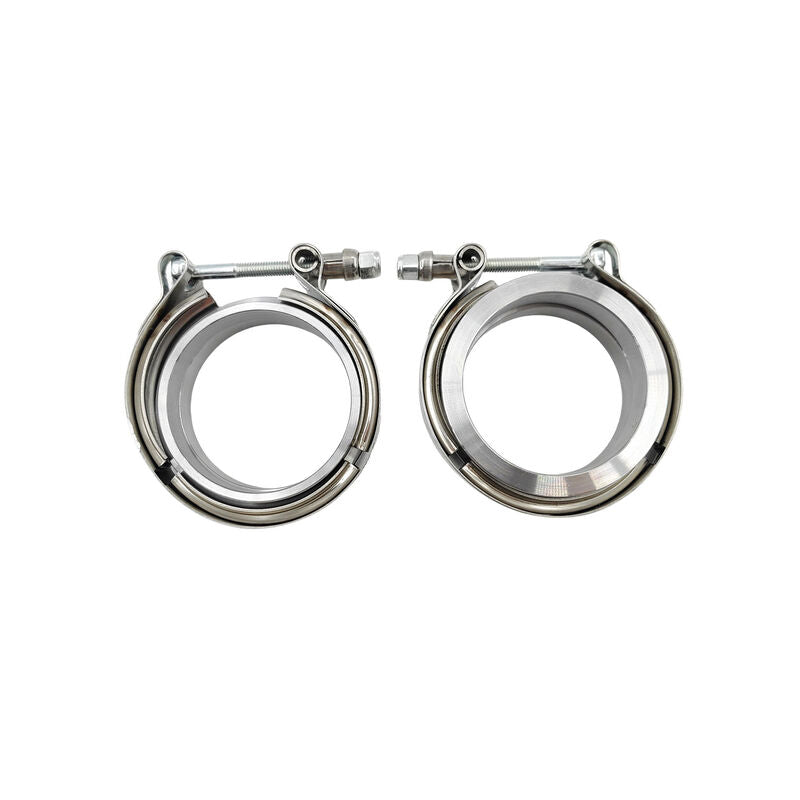 Pair 2.5" Inch V-Band Clamps Flange Kit 304 Stainless Steel Exhaust Pipe - Machter