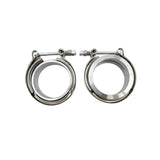 Pair 2.5" Inch V-Band Clamps Flange Kit 304 Stainless Steel Exhaust Pipe - Machter
