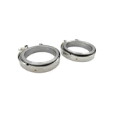 Pair 3.5" Inch V-Band Clamps Flange Kit 304 Stainless Steel Exhaust Pipe - Machter