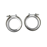 Pair 3.5" Inch V-Band Clamps Flange Kit 304 Stainless Steel Exhaust Pipe VBCM-350-2PCS - Machter