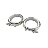 Pair 3.5" Inch V-Band Clamps Flange Kit 304 Stainless Steel Exhaust Pipe - Machter