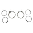 Pair 3.5" Inch V-Band Clamps Flange Kit 304 Stainless Steel Exhaust Pipe - Machter