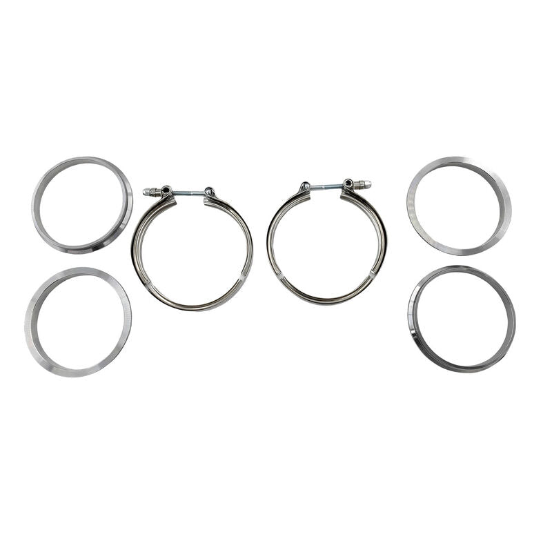 Pair 4" Inch 102mm V-Band Clamps 304 Stainless Steel Flange Exhaust Pipe Tailpipe - Machter