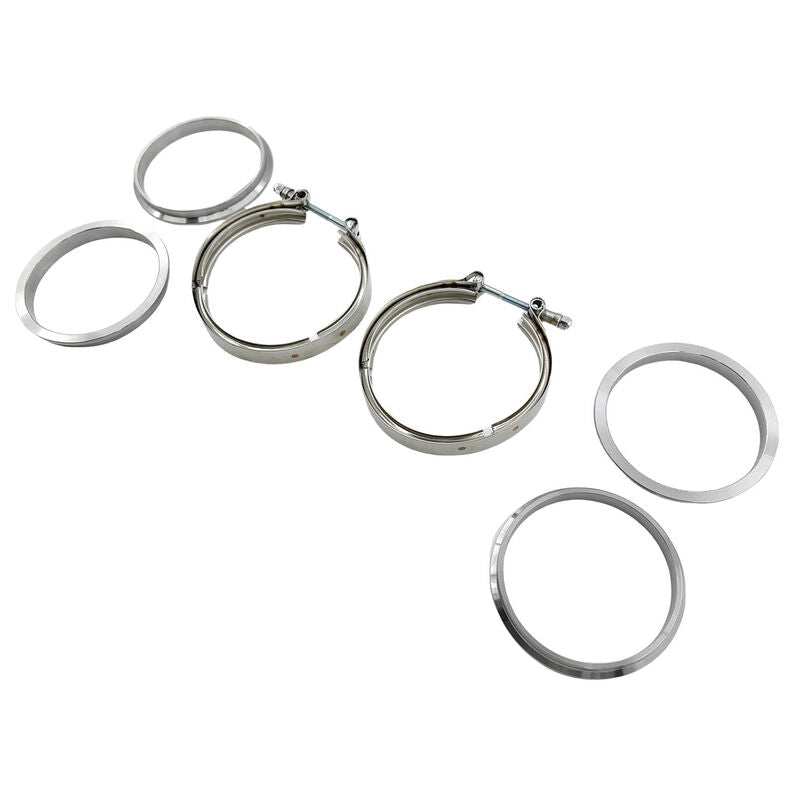 Pair 4" Inch 102mm V-Band Clamps 304 Stainless Steel Flange Exhaust Pipe Tailpipe - Machter
