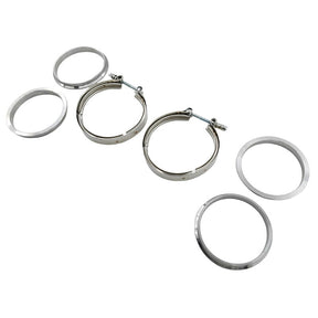 Pair 4" Inch 102mm V-Band Clamps 304 Stainless Steel Flange Exhaust Pipe Tailpipe VBCM-400-2PCS - Machter